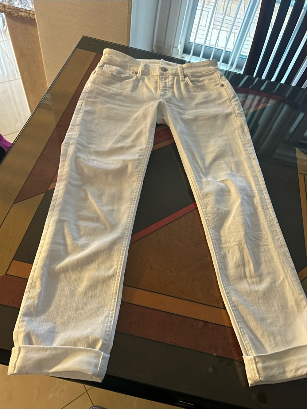 Rag and Bone white low rise jeans 25